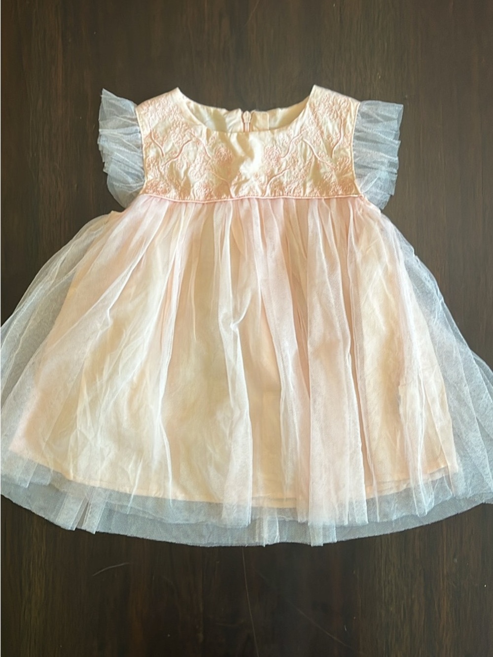 Light Pink Tulle Overlay Baby Dress